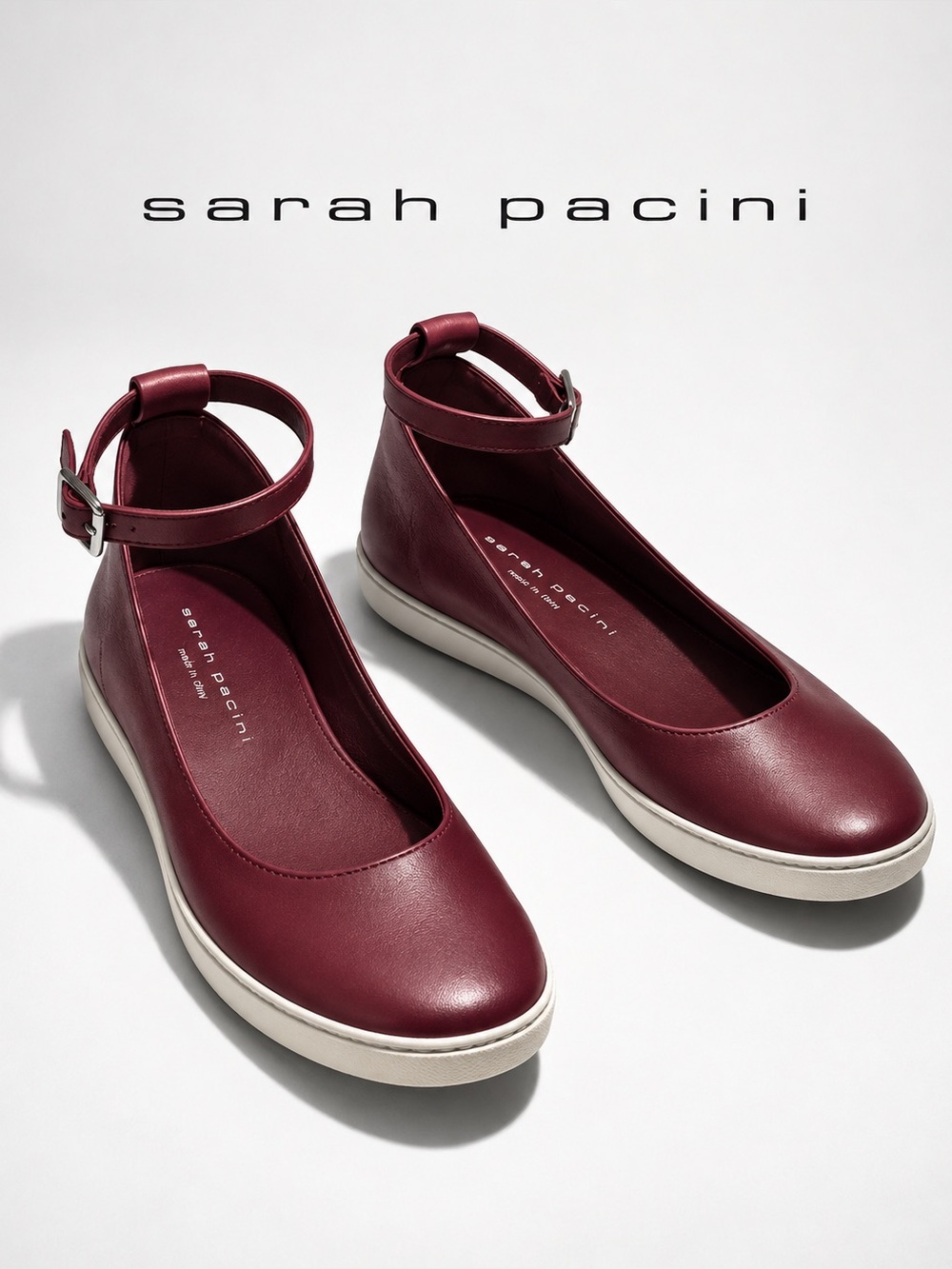 SARAH PACINI 🏛️ | THE BORDEAUX ANKLE-STRAP FLAT